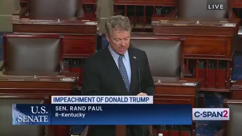 Senator Rand Paul Remarks of Trump Impeachment.