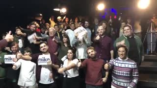 Michael Bloomberg supporters dancing