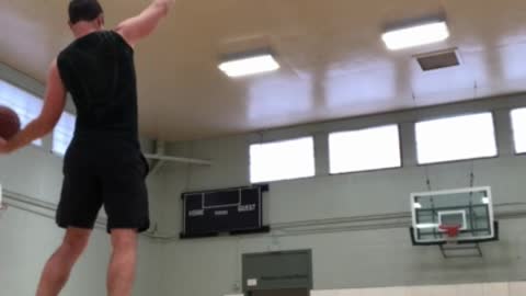 Amazing balance basketball trick shot