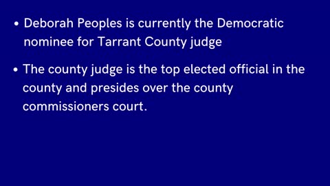 Former Tarrant Co Dem Party Chair and Candidate Deborah Peoples Implicated in Ballot Harvesting