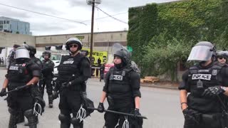 Antifa thugs harass Portland police officers