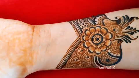 Professional and intricate semi Bridal Mehndi - Step by Step front hand Henna designs-
