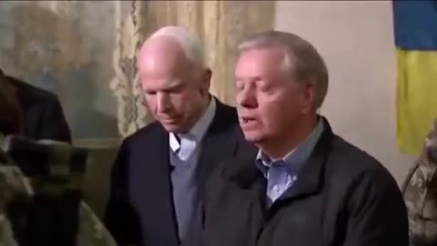 Treasonous John Songbird McCain & Sodomite Lindsey Graham In Ukraine