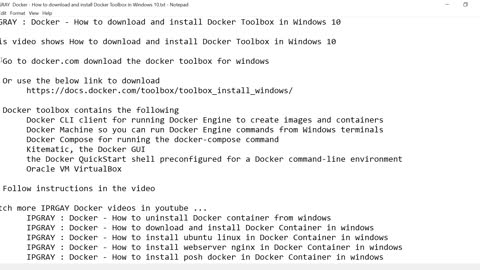 IPGraySpace: Docker - How to download and install Docker Toolbox in Windows 10