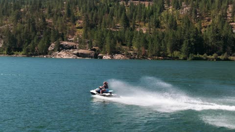 A jet ski at high speed - a lot of adrenaline on the water 💧🌊🚤☀️