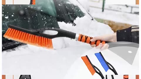 Snow brush for cleaning the car covered with ice