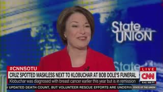 Sitting maskless in studio next to Jake Tapper, Klobuchar slams Cruz for sitting maskless