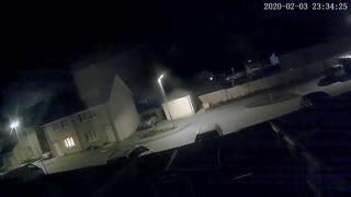 CCTV Captures Meteor Falling in the Night Sky
