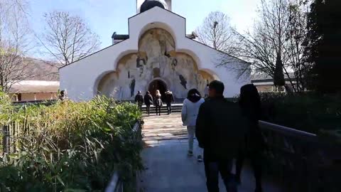 Тhe house of the prophet Vanga. Къщичката на Ванга в Рупите и църквата "Св. Петка Българска".