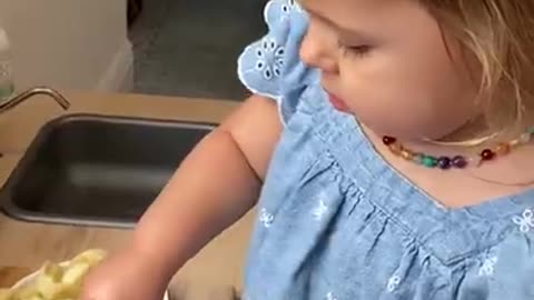 2 Year Old Makes A Snack