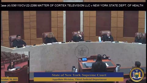 oral arguments in Cortex Television v. NY Dept Health, No. 318612 (Sup. Ct., Albany Cnty. 2022)