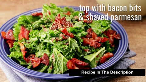 Keto Recipes - Warm Kale Salad in Bacon Vinaigrette