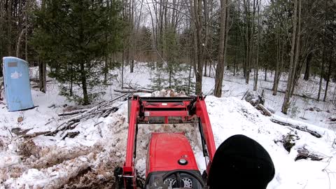 A Winter's Day at The Barn - Tractor plowing and Firewood