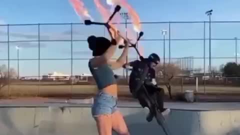 epic. beautiful young does acrobatics with fire. the result is fantastic 😲