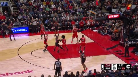 NBA - RJ Barrett beats the shot clock and banks it in! Bulls-Raptors