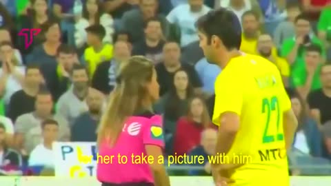 What just happened here between the female referee and the player?