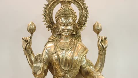 52" Large Devi Lakshmi Brass Statue | Handmade | Exotic India Art