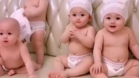 Baby six born twins eat well boys girls