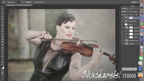 Vinyl Violin shot photoshop layers explained