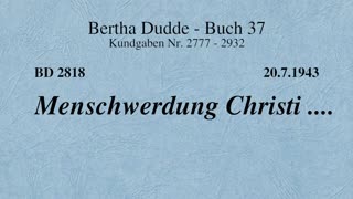 BD 2818 - MENSCHWERDUNG CHRISTI ....