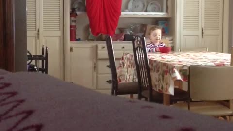 Dad And Daughter Shout ABCs At Each Other Across The House