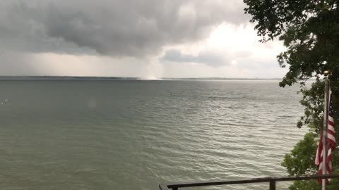 Water Spout Spins Along Minnesota Lake