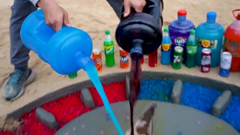 How to make light bulb idea from cement Balloons orbeez , fanta, Coca,c...