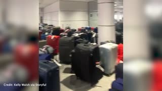 Luggage piles up at Montreal Airport