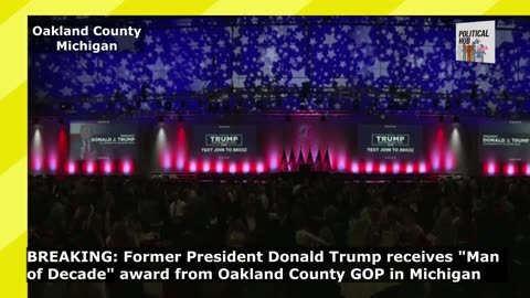 Trump receives "Man of Decade" award from Oakland County Republican Party in Novi, Michigan
