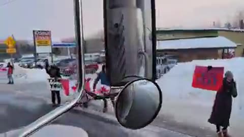 Freedom Convoy Rolls Through Kakabeka Falls, Ontario