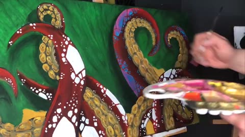 Octopus tentacle painting