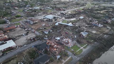Rolling Fork Mississippi Tornado Path - Massive EF4+ storm rips through middle of town