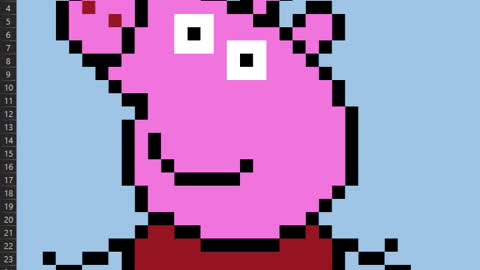 Drawing PeppaPig in Excel (Fast Speed)