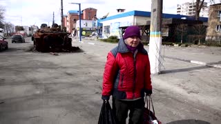 A Ukrainian grandmother survives with her chickens