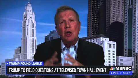John Kasich crying about the town hall.