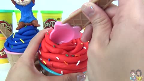 Alvin and the Chipmunks Playdoh Ice Cream Toy Surprises with Theodore & Simon