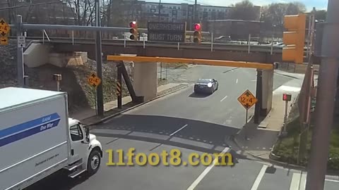 truck hits the 11foot8 8 bridge OHHHH car
