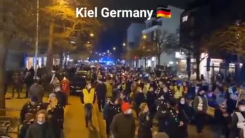 Kiel Germany - Protests tonight for Freedom against mandates & tyranny