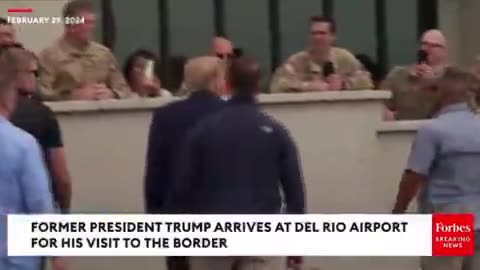 Trump Arrives at Border, Walks up to the Camera and Blows Biden Away