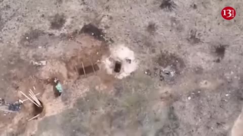 The drone didn't make the Russian hiding in the hole wait too long – he “joined” his comrades