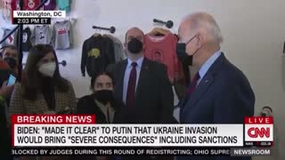 Biden is asked if he can see himself personally sanctioning Putin if he does invade Ukraine