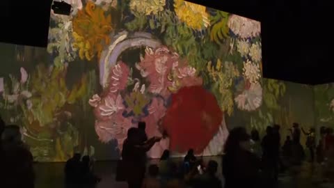 Visitors at exhibit in Buenos Aires, visual Van Gogh's works floated, exhibition 'Imagine Van Gogh'