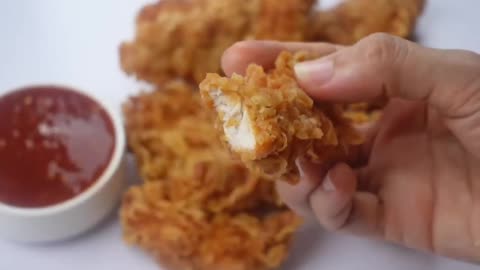 Crispy Chicken Strips KFC Style,Quick And Easy Recipe