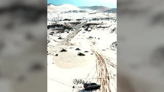 Saudi Arabia's sand dunes covered in snow