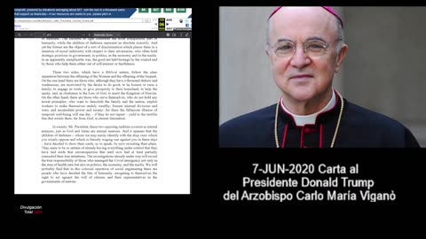 7-JUN-2020 Carta al Presidente Donald Trump del Arzobispo Carlo María Viganò