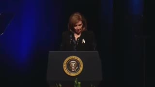 Crazy Nancy Nearly TUMBLES After Speech