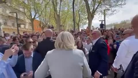 Large Crowds Cheer and Greet Marine Le Pen Ahead of Election