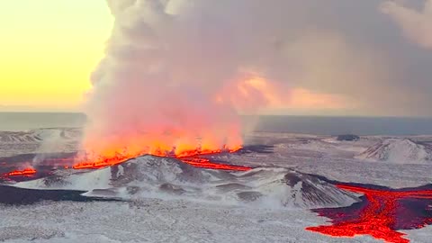 Another Angle of the Most Recent Iceland Volcanic Eruption