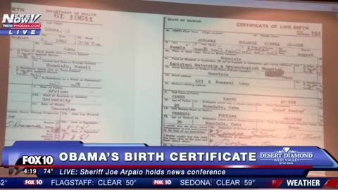 OBAMA: Il suo certificato di nascita è stato falsificato