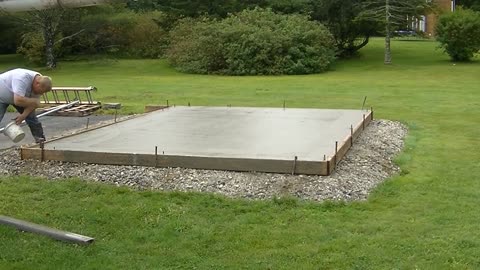 How To Form, Pour, And Finish A Concrete Shed Slab! DIY!